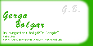 gergo bolgar business card